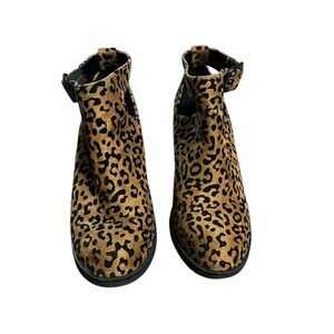 Mix no.6 Leopard Print Cut-Out Ankle Boots Size 7.5
